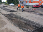 Благоустройство дорожного покрытия на улице Рабочей.